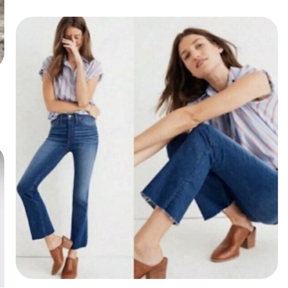 Madewell Slim Demi Boot Raw Hem Ankle Jeans Size 27